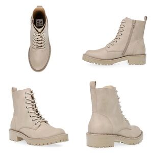 Dolce Vita Beige Lace-Up Ankle Boots